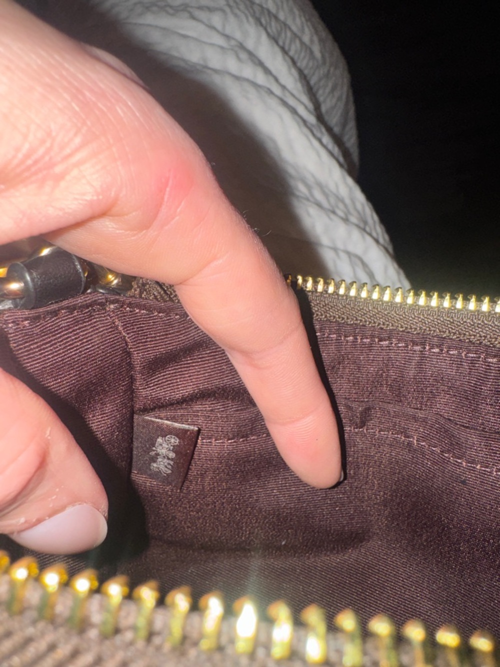 Coach Brown Signature Mini Shoulder Bag with Gold Chain - Picture 3 of 3